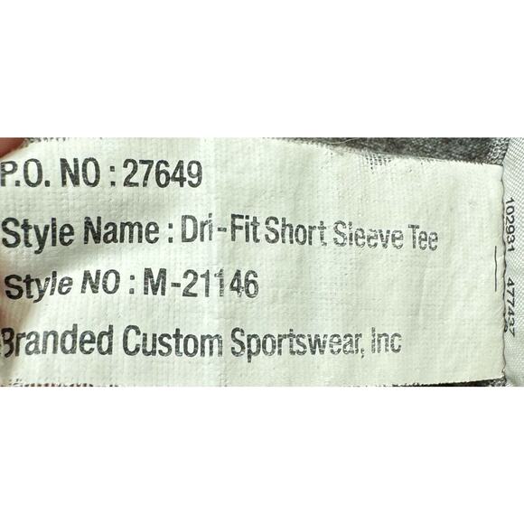 Nike Shirt Gray Swoosh Thatcher Dri Fit Short Sleeve T-shirt Men’s Size Large - Picture 10 of 10